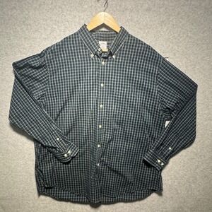 Brooks Brothers 1818 Regent Shirt XXL Mens Green Navy Plaid Cotton Button Down
